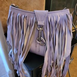 JJ Winters Cross Body Shoulder Bag Fringe Lavender